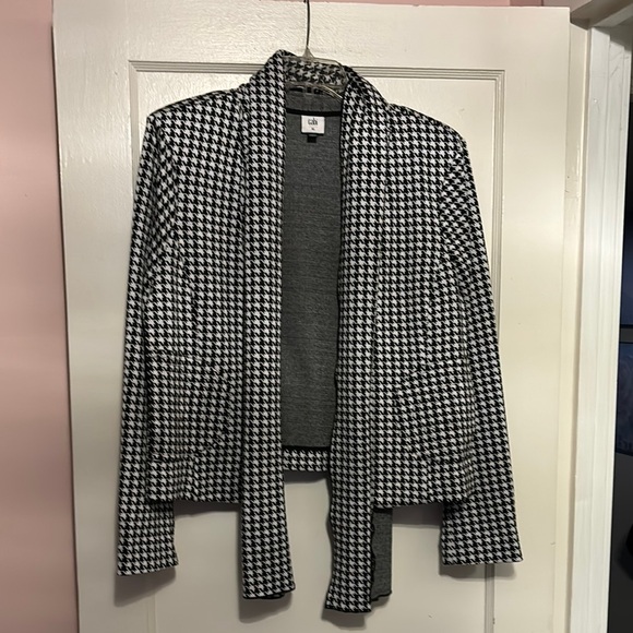 CAbi Houndstooth Open Front jacket - Black and White - Picture 1 of 9